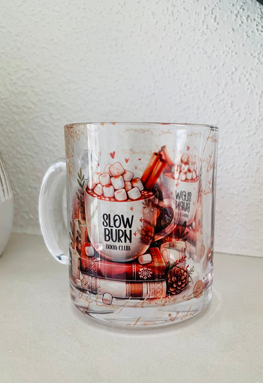 (B-Ware) Glas-Tasse mit Slow Burn Trope - Bookish Teetasse