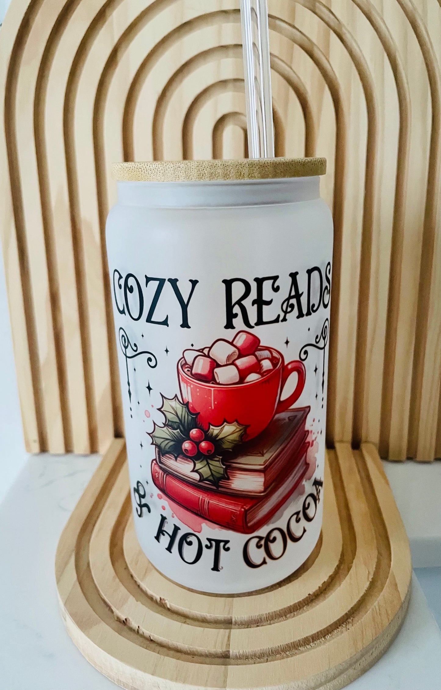 Weihnachts-Trinkglas „cozy reads“